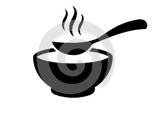 Soup bowl vector icon