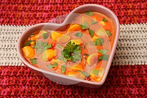 Soup of carrots and tomatoes
