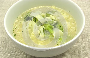 Soup with cauliflower and broccoli