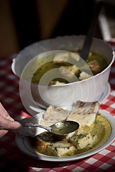 Soup with codfish photo