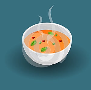Soup cup.Hot soup vector illustration