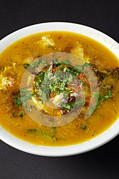 Soup With Flower Of Eggs. Asian food. Asian cuisine.