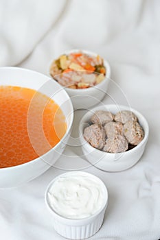 Soup with ingredients