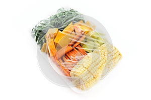 Soup kit, vegetables selected and packaged to make a soup,