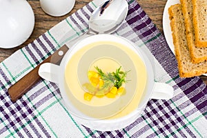 Soup of Mashed Potato with Corn