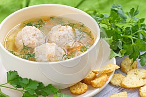 Soup with meatballs