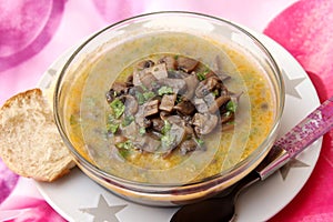 Soup of mushrooms