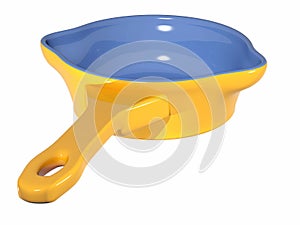 Soup pan blue orange view top