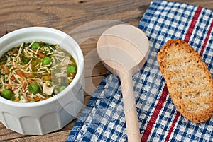 Soup with pasta and vegetables