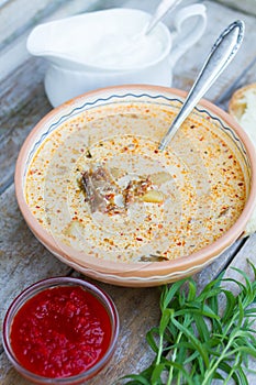 Soup with potato and mushroom