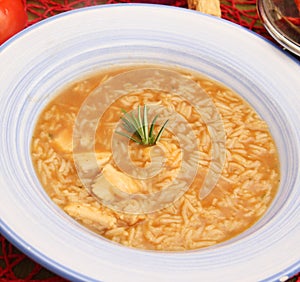 Soup of rice and meat