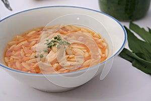 Soup of rice and meat