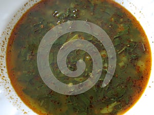 Soup with spinach