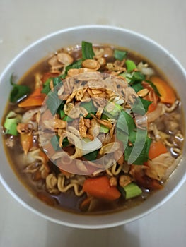 soup vegetable bawang goreng photo
