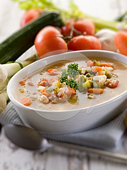 Soup vegetable with ingredients