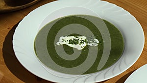 Soup With Yogurt Dollop and Herb Sprinkles