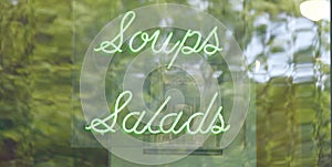 Soups and Salads Sign photo