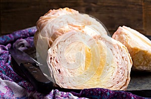 Sour cabbage on a plate