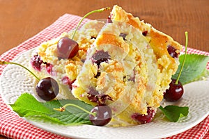 Sour cherry crumb bars