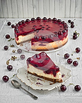 Sour cherry and orange cheesecake