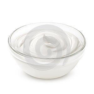 Sour cream in glass, mayonnaise, yogurt