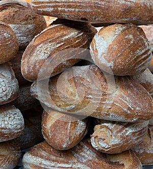 Sour Dough Loaves on a market stall