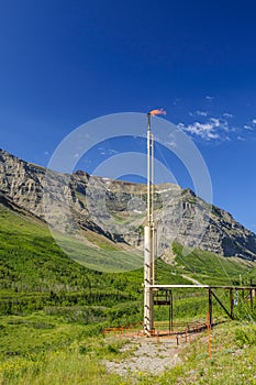 Sour Gas Flare Stack in the Rocky Mountains