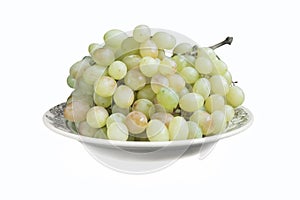 Sour grapes on white background