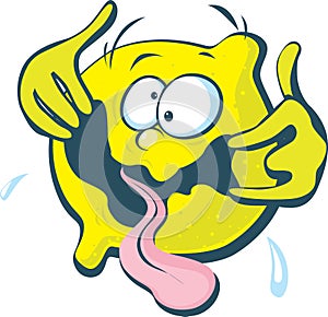 Sour Lemon Cartoon Funny Vector Illustration