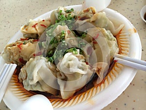 Sour and spicy Chinese dumplings