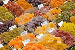 Sour sweets at a market