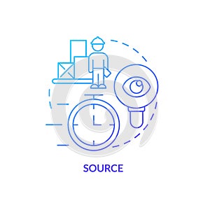 Source blue gradient concept icon
