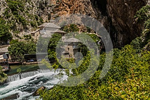 Source of Buna river in Blagaj village near Mostar, Bosnia and Herzegovi photo