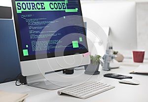 Source Code Analysis Binary Computer Internet Concept