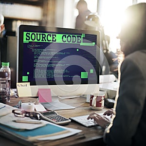 Source Code Analysis Binary Computer Internet Concept