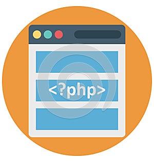 Source code, content management, Isolated Vector icons that can be easily modified or edit