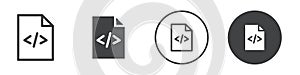 Source code icon Vector logo outline