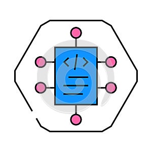source code management icon color illustration