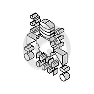 source code management isometric icon vector illustration