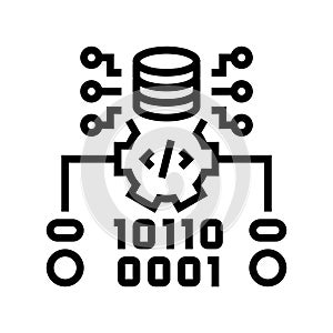 source code management line icon vector illustration
