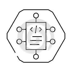 source code management line icon vector illustration