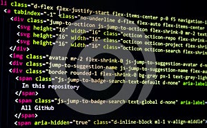 source code screen. programming code. writing script. programmer editing code background