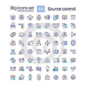 Source control RGB color icons set