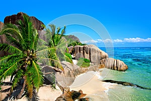 Source d\'Argent Beach, Island La Digue, Indian Ocean, Republic of Seychelles, Africa