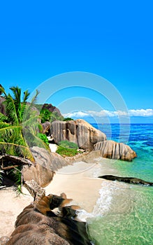 Source d\'Argent Beach, Island La Digue, Indian Ocean, Republic of Seychelles, Africa