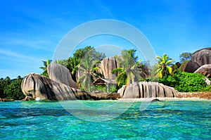 Source d\'Argent Beach, Island La Digue, Indian Ocean, Republic of Seychelles, Africa