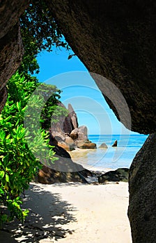 Source d\'Argent Beach, Island La Digue, Republic of Seychelles, Africa