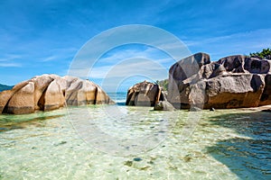 Source d\'Argent Beach, Island La Digue, Republic of Seychelles, Africa