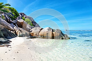 Source d\'Argent Beach, Island La Digue, Republic of Seychelles, Africa