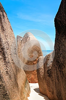 Source d\'Argent Beach, Island La Digue, Republic of Seychelles, Africa